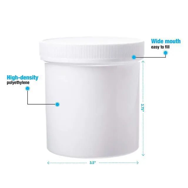 Alt view image 2 of 6 - Wide-Mouth Jar with Cap, 16 oz, White, 70 Piece