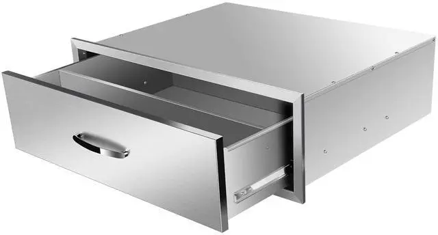 Main image of Outdoor Kitchen Single Drawer BBQ Drawer Stainless Steel Access Drawers with Exquisite Handle for Outdoor Kitchen Island or Grill Station (30" W x 10" H x 23" D)