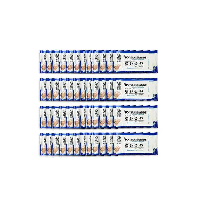 Alt view image 6 of 6 - Healthcare P71520 Sani-Hands Instant Hand Sanitizing Wipes, 48 Count Travel Pack (20 Wipes Each), 5.5" x 8.4" Size (Pack of 960), 70% Ethyl Alcohol, Textured Wipes with Aloe & Vitamin E
