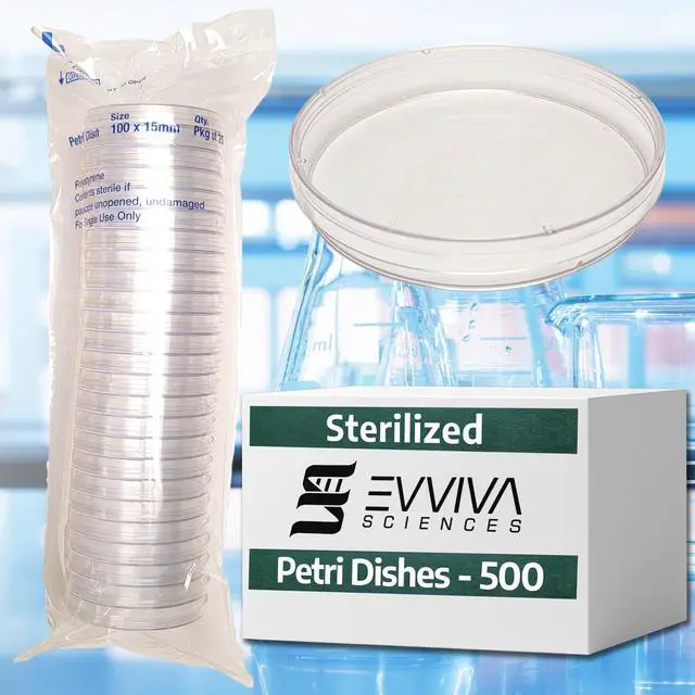 Alt view image 6 of 6 - Evviva Sciences Petri Dish 500 Pack 500 Petri Dishes 100 X 15mm Premium Performance 3 Vents to Reduce Condensation for Lab Research, Education, & More