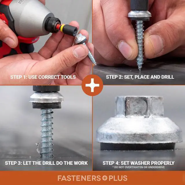 Alt view image 6 of 6 - ST Fastening ZXL Tapping Steelbinder Metal to Metal #17 x 1 Galvanized Screws with EPDM Rubber Washer, 250-Count - Designed for Roofing and Siding Panels