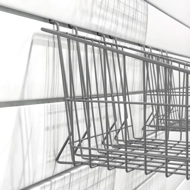 Alt view image 5 of 5 - 13022 15-Inch x 11-Inch Ventilated Wire Basket Designed for PVC Slatwall, 3-Pack Silver