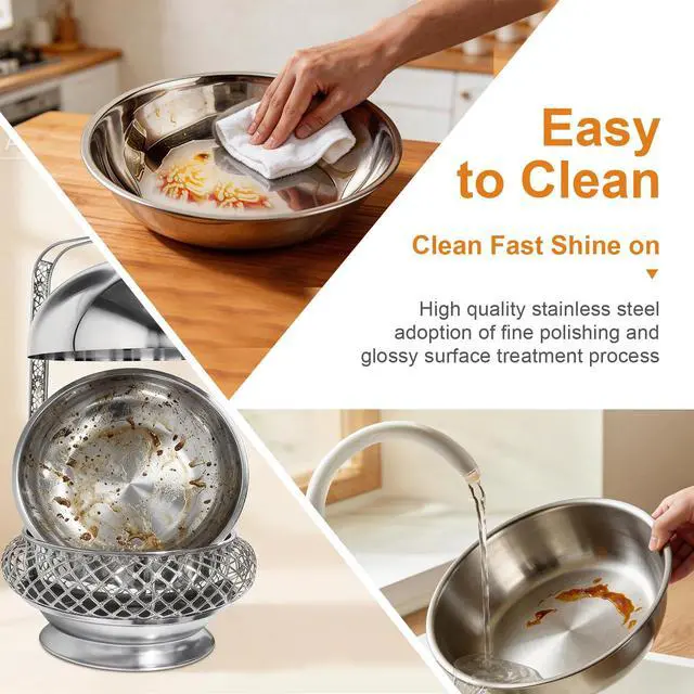 Alt view image 6 of 6 - 6QT Silver Party Wedding Table Setting Food Warmer Golden Fancy Elegant Cheffing Dishes with Hanging Lid Gold Chaffing Dishes (Silver, 6L)