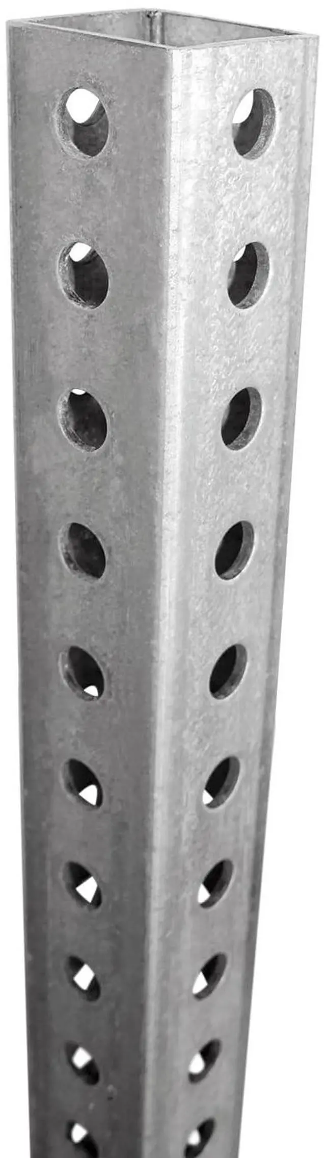 Main image of Square Sign Post - 6 Feet Tall and 1.5" Wide Galvanized Steel Post, 7/16 Inch Diameter Mounting Holes, Made in USA