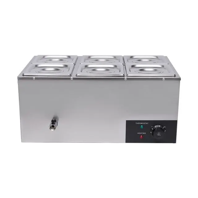 Alt view image 3 of 6 - Countertop Steam Table Food Warmer Stainless Steel Commercial Buffet Warmer 6-Pan 600W Portable Electric Food Warmer Steam Table 19.2Qt(18L) for Restaurants, Catering, Buffets