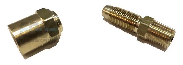 Alt view image 3 of 3 - Brass Reusable Fitting Adapter 1/4" NPTF Male X 3/8" Hose ID X 5/8" Hose OD (Qty 25)