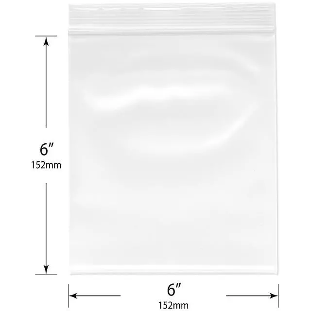 Alt view image 2 of 3 - 6" x 6" (Case of 1,000), 6 Mil Industrial Duty Plastic Reclosable Zipper Bags