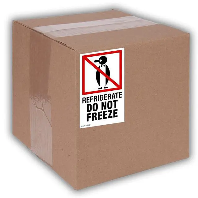 Alt view image 4 of 5 - 3" X 5" Refrigerate Do Not Freeze Safe Handling Stickers for Shipping and Packing - 500 Adhesive Labels Per Roll (10 Pack)