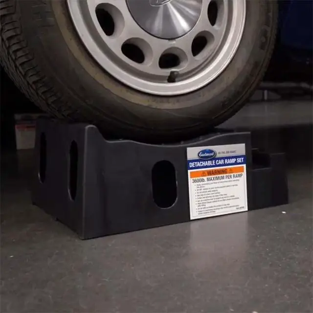Alt view image 6 of 6 - Detachable Removable Poly Black Car Ramp Set with 3.6 Tons Load Rating