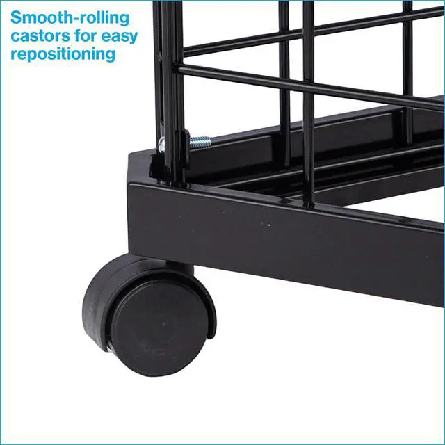 Alt view image 3 of 6 - Black Triangle Wire Grid and Grid Wall Tower with Base and Casters - Black Metal Display Stand with Grid Wall Panels - Durable Wire Grid Panels for Display - Sturdy Gridwall Panels for