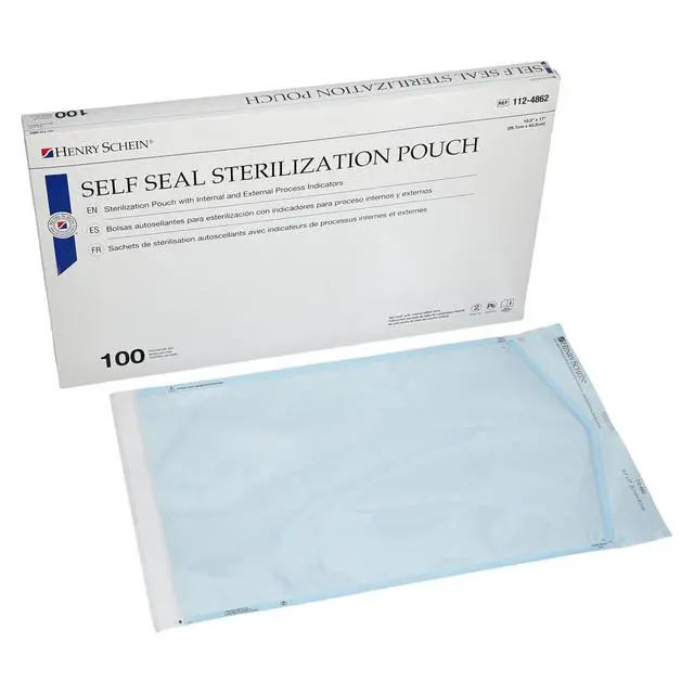 Alt view image 2 of 5 - Self-Sealing Sterilization Pouches, Latex-Free, Built in Color Change Guide 10.5 in x 17 in 100/Bx, 6 Boxes, 600 Count