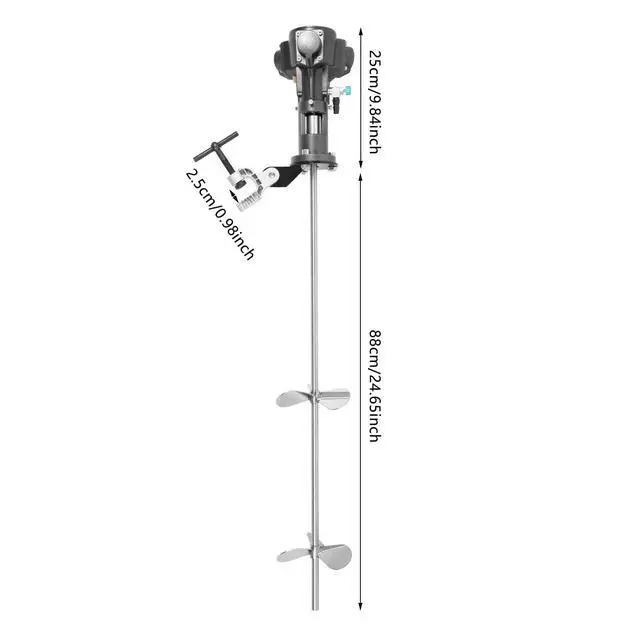 Alt view image 3 of 6 - 50 Gallon Pneumatic Automatic Paint Mixer Stainless Steel Pneumatic Mixer Paint Mixer Industrial Coating Ink Paint Mixer Air Agitator 1/2 HP 200L