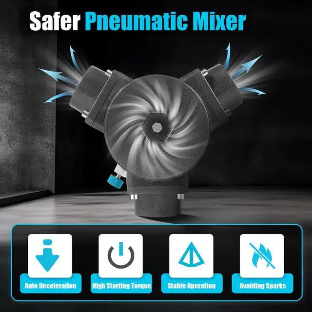 Alt view image 6 of 6 - 50 Gallon Pneumatic Automatic Paint Mixer Stainless Steel Pneumatic Mixer Paint Mixer Industrial Coating Ink Paint Mixer Air Agitator 1/2 HP 200L