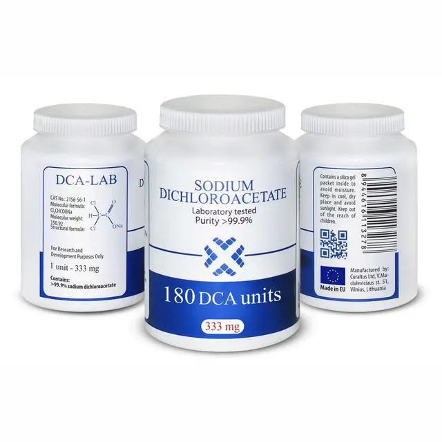 Alt view image 2 of 6 - DCA - Sodium Dichloroacetate 333mg - Purity >99.9%, Made in Europe, by, Certificate of Analysis Included, Tested in a Certified Laboratory, 180 Units