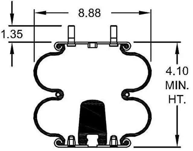 Alt view image 3 of 6 - 2 pack of Double Convoluted Air Spring Bag (Replaces Firestone 6905, W01-358-6905, Hendrickson S-5270, S-3518, C-5270, C-3518) (2 x TR6905)