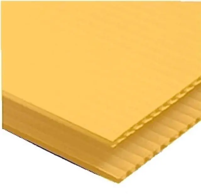 Main image of Corrugated Plastic Cardboard Sign Blank Short Fluted 24" x 18" 4mm - 100 Yellow Sheets