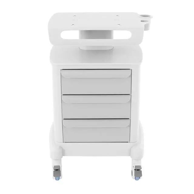 Main image of Medical Cart, Professional Mobile Medical Trolley with 4 Slient Wheels and 3 Drawers, 66.1LBS Load Capacity Salon Roller Trolley Beauty Instrument, Lab Rolling Storage Cart for Hospital Home