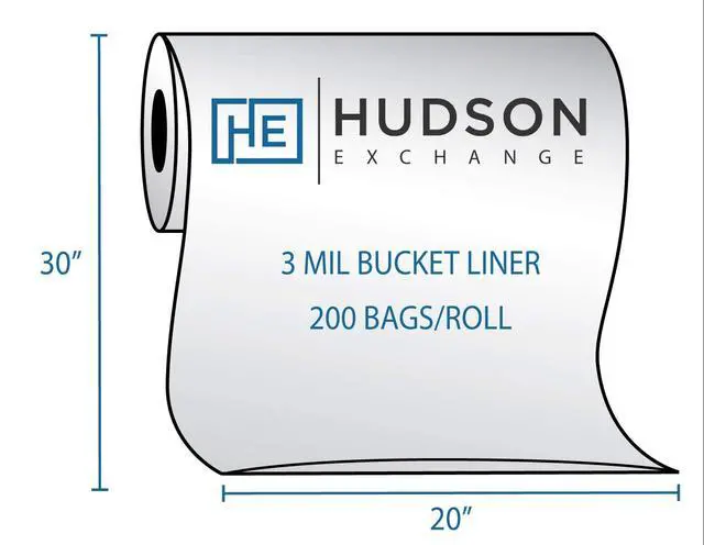 Alt view image 2 of 6 - Hudson Exchange-MOD158817 LDPE 5 Gallon Bucket Liner, Food Grade, 20" W x 30" L, 3 Mil, Blue, Roll of 200