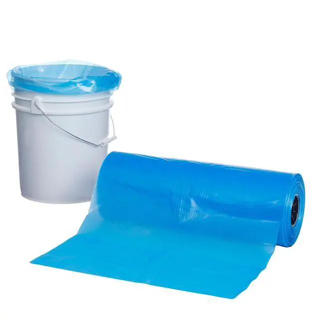 Alt view image 4 of 6 - Hudson Exchange-MOD158817 LDPE 5 Gallon Bucket Liner, Food Grade, 20" W x 30" L, 3 Mil, Blue, Roll of 200