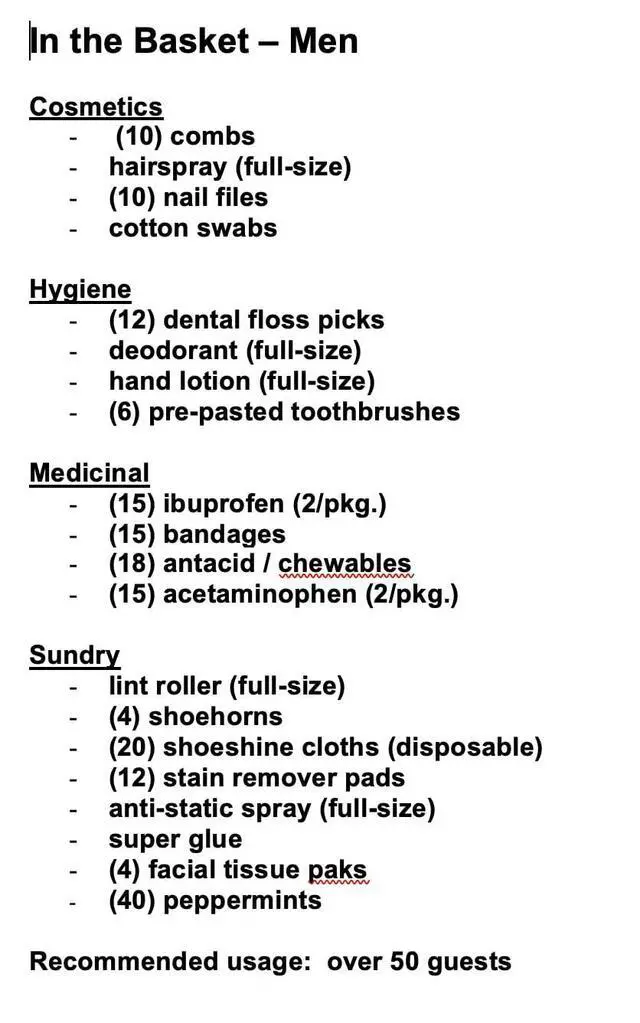 Alt view image 2 of 2 - With You In Mind, Inc - Restroom Amenity Basket - Men - more than 50 guests