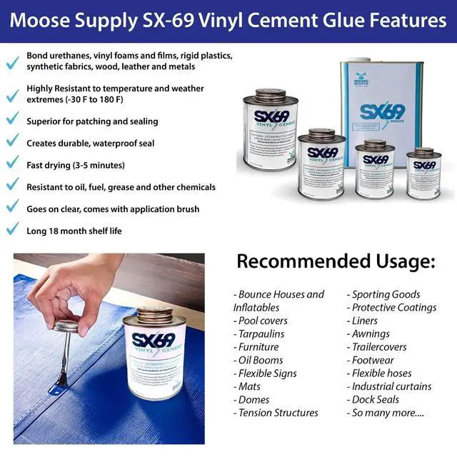 Alt view image 4 of 6 - SX-69 Vinyl Cement Glue Industrial Quality and Comparable Strength to HH-66 (128-Ounces, 1 Gallon)