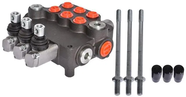 Main image of ALL-CARB Hydraulic Valve 3 Spool Hydraulic Directional Control Valve Double Acting Control Valve 21GPM 3625PSI SAE Ports