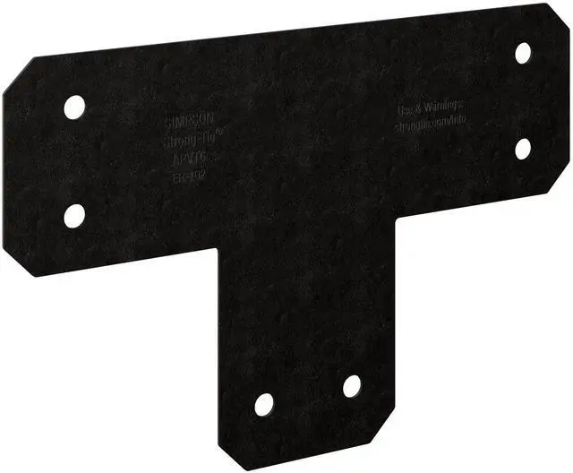 Main image of APVT6 Outdoor Accents® Avant Collection ZMAX®, Black Powder-Coated T Strap for 6x6 (Pack of 8)