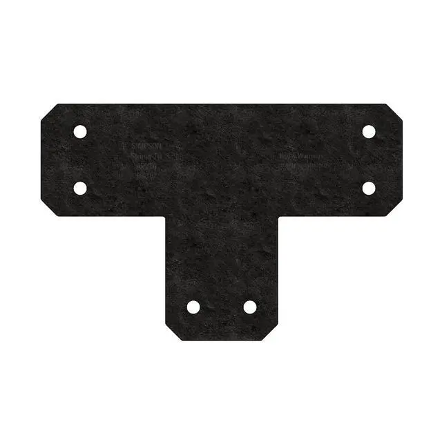 Alt view image 2 of 6 - APVT6 Outdoor Accents® Avant Collection ZMAX®, Black Powder-Coated T Strap for 6x6 (Pack of 8)
