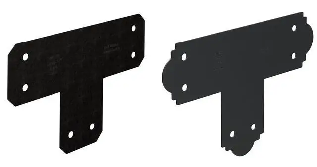 Alt view image 3 of 6 - APVT6 Outdoor Accents® Avant Collection ZMAX®, Black Powder-Coated T Strap for 6x6 (Pack of 8)