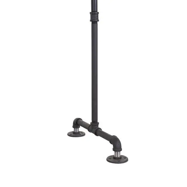 Alt view image 3 of 6 - Industrial Pipe Clothing Rack with Solid Wood Top Shelf, Black, 43" W x 64" H x 17" D