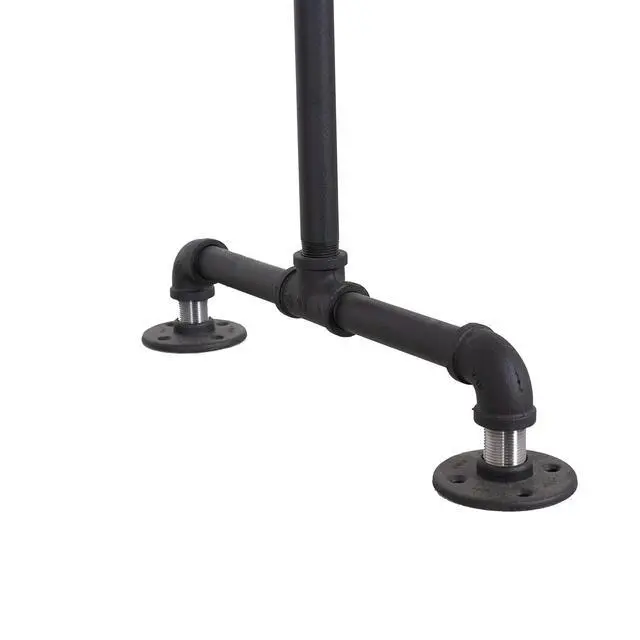 Alt view image 4 of 6 - Industrial Pipe Clothing Rack with Solid Wood Top Shelf, Black, 43" W x 64" H x 17" D