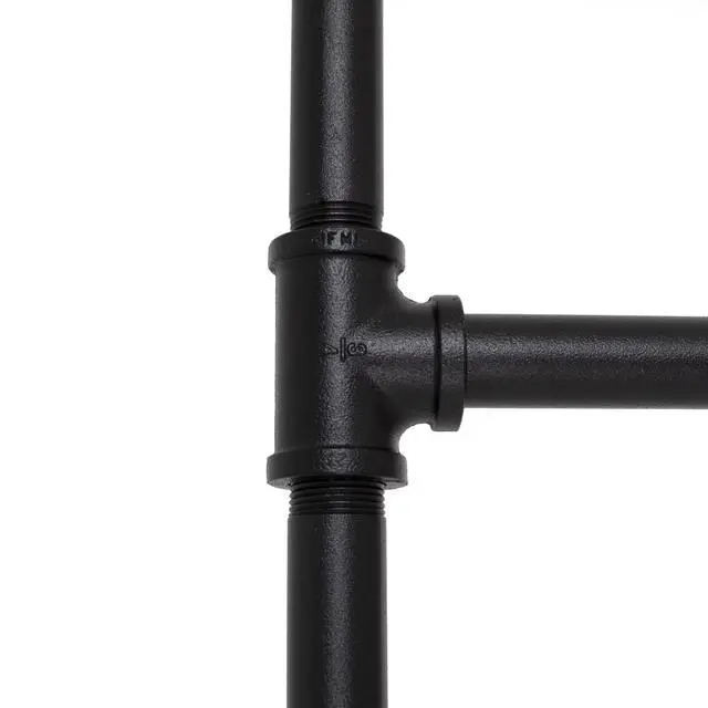 Alt view image 5 of 6 - Industrial Pipe Clothing Rack with Solid Wood Top Shelf, Black, 43" W x 64" H x 17" D