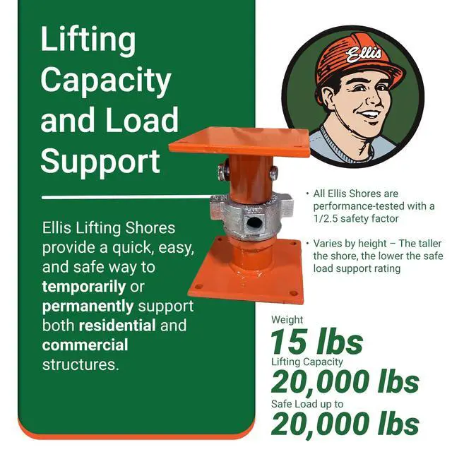 Alt view image 2 of 6 - Manufacturing Light-Duty Construction Jack Post, Adjustable Screw Jack Lift for Floor Leveling, Beams & Concrete, 20,000 lb Capacity, 8"-10" Range, House Jack for Support, Leveling & Repairs