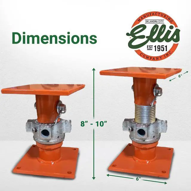 Alt view image 3 of 6 - Manufacturing Light-Duty Construction Jack Post, Adjustable Screw Jack Lift for Floor Leveling, Beams & Concrete, 20,000 lb Capacity, 8"-10" Range, House Jack for Support, Leveling & Repairs