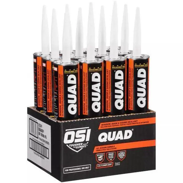 Alt view image 2 of 6 - OSI Quad Window, Door and Siding Sealant Black 003, 10 fl oz, 1, Cartridge (12 Pack)