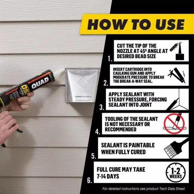 Alt view image 4 of 6 - OSI Quad Window, Door and Siding Sealant Black 003, 10 fl oz, 1, Cartridge (12 Pack)