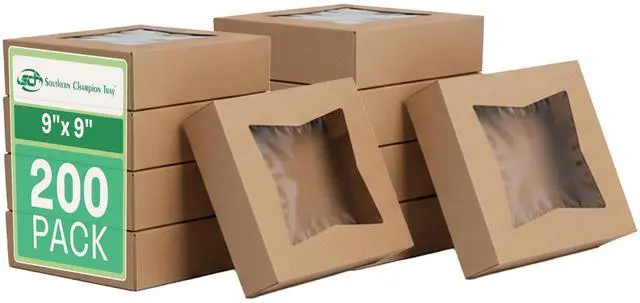 Main image of SCT Kraft Window Bakery Boxes, 9 x 9 x 2.5, Brown, Paper, 200/Carton