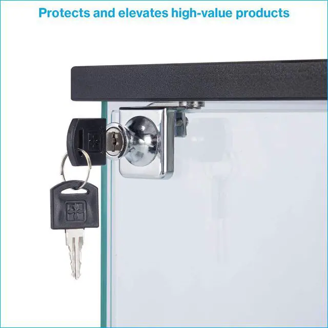 Alt view image 3 of 6 - Infinity Countertop Glass Display Case (Ready to Assemble) - 12-1/4"W x 14-1/4"D x 27-1/4"H - Showcase Cabinet Bookcase with Lock, Perfect for Displaying Smaller Items