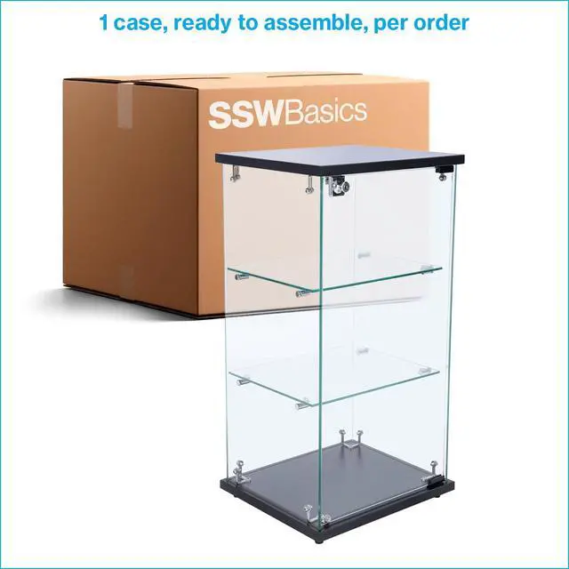 Alt view image 6 of 6 - Infinity Countertop Glass Display Case (Ready to Assemble) - 12-1/4"W x 14-1/4"D x 27-1/4"H - Showcase Cabinet Bookcase with Lock, Perfect for Displaying Smaller Items