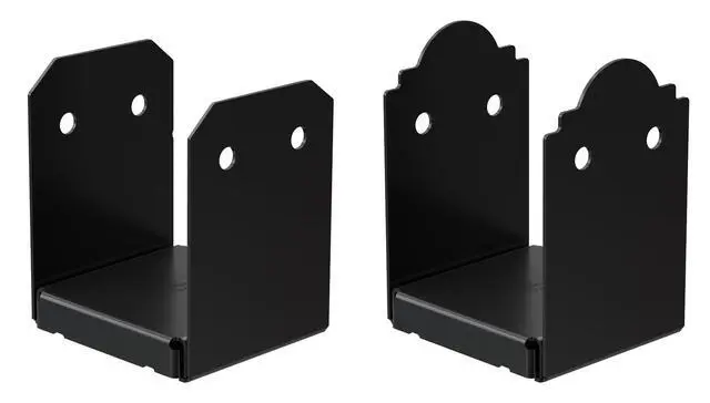 Alt view image 6 of 6 - APB66 Outdoor Accents® Mission Collection® ZMAX®, Black Powder-Coated Post Base for 6x6 (Pack of 6)