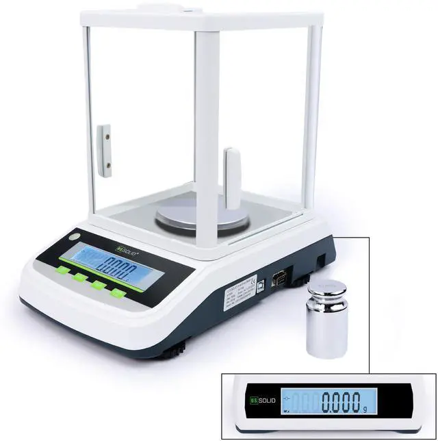 Main image of 500g x 0.001g Analytical Balance, High Precision 1mg Digital Lab Scale, 2 LCD Screens, RS232 & USB Interface, 19 Weighing Units