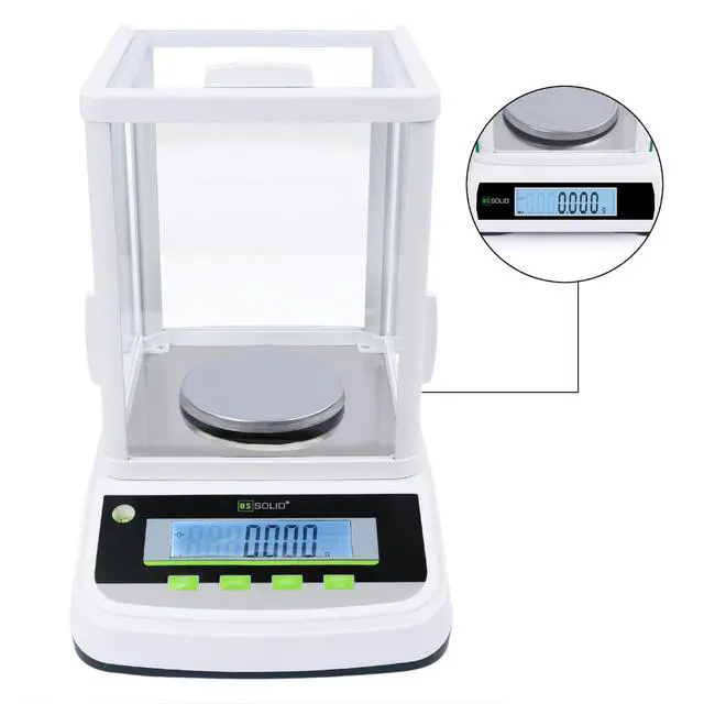 Alt view image 2 of 6 - 500g x 0.001g Analytical Balance, High Precision 1mg Digital Lab Scale, 2 LCD Screens, RS232 & USB Interface, 19 Weighing Units