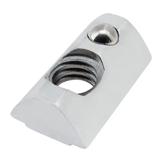 Alt view image 2 of 6 - 8020, 13040, 15 40 Series 5/16-18 Steel Self Aligning Roll in T-Nut with Ball Spring - T Slot Accessories for Aluminum Extrusion - Hardware Nuts (100 Pack)
