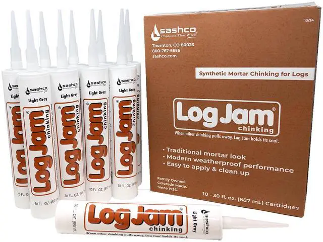 Main image of Log Jam Acrylic Latex Chinking Caulk, 30 oz Cartridge, Light Gray (Pack of 10)