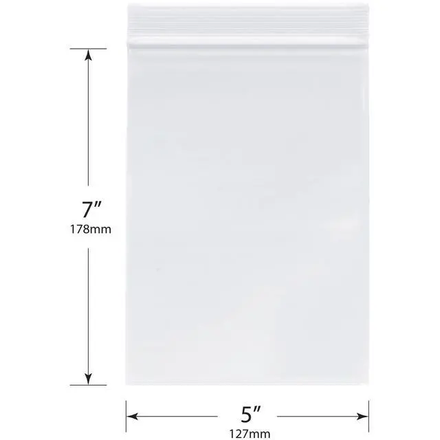 Alt view image 2 of 4 - 5" x 7" (Case of 4,000), 2 Mil Zipper Reclosable Plastic Bags