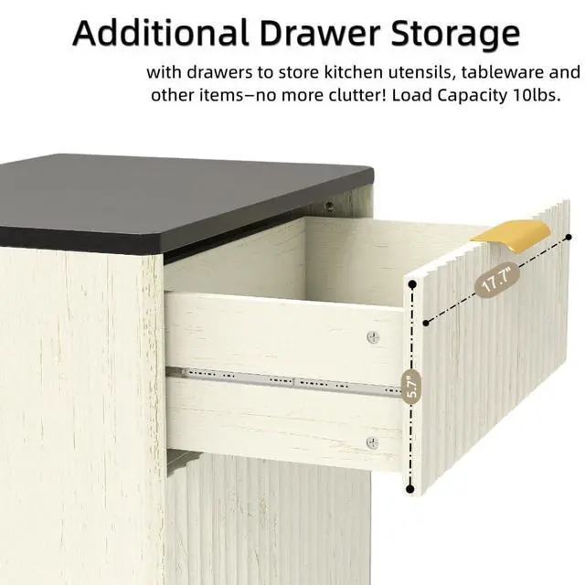 Alt view image 2 of 6 - 10 Gallon Tilt Out Trash Can Cabinet Wooden Hidden Trash Can Cabinet,Pet Proof Garbage Recycling Cabinet with Storage for Kitchen Bathroom Living Room White