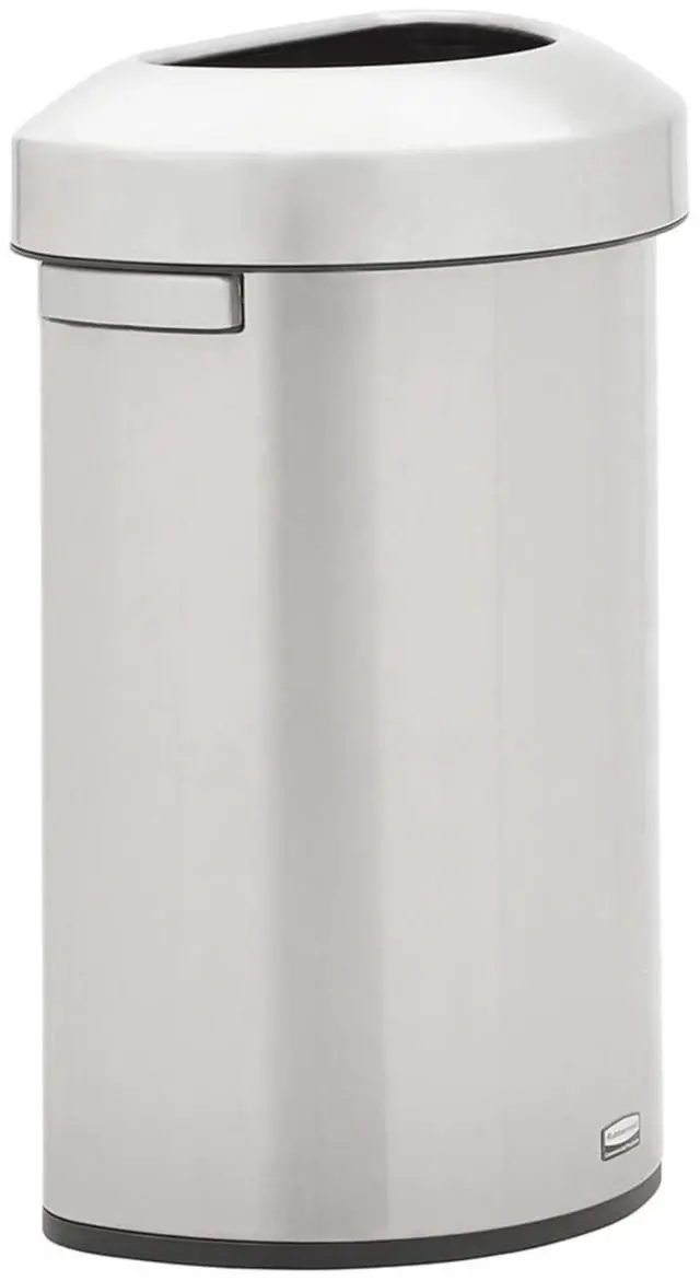 Main image of Refine Decorative Container, 16 Gallon, Half Round Stainless Steel Trash Can, Indoor for Hotel Lobbies/Conference Rooms/Airports