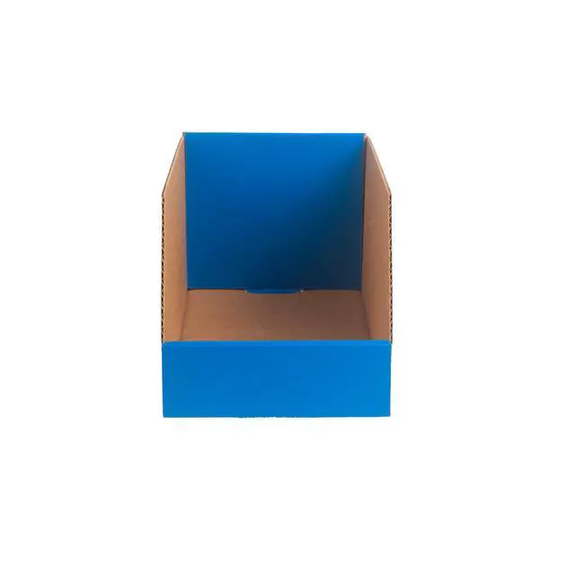 Alt view image 3 of 4 - Hudson Exchange 6x12x5.5" (100 Pack) Corrugated Parts Bin Box For Storage & Organization, Blue
