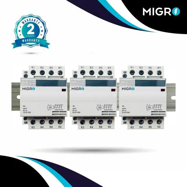 Alt view image 4 of 6 - 12 Pole Contactor Normally Open Lighting Contactor 120V Coil, 4 x 3 Set 30A, 40A, 50A, 60A