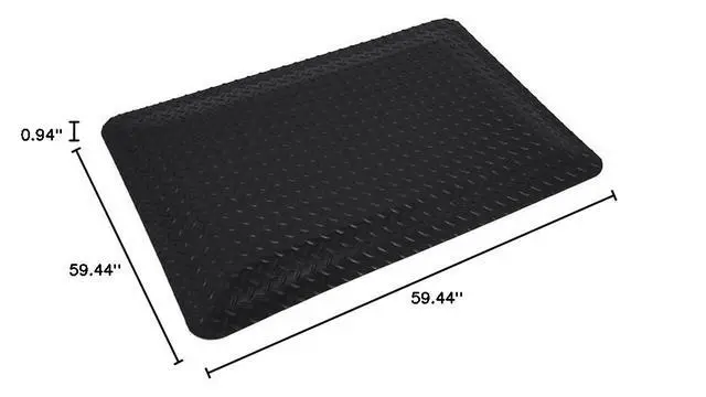 Alt view image 3 of 3 - Diamond-Plate Select UltraSoft Mat - Black. Anti-Fatigue Workstation Mat. 3' W x 5' L x 15/16" Thickness. PVC Vinyl Surface with PVC Sponge. For Dry Industrial Use (495.1516x3x5BK)